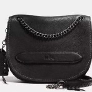 Black Coach SHADOW crossbody in pebble leather